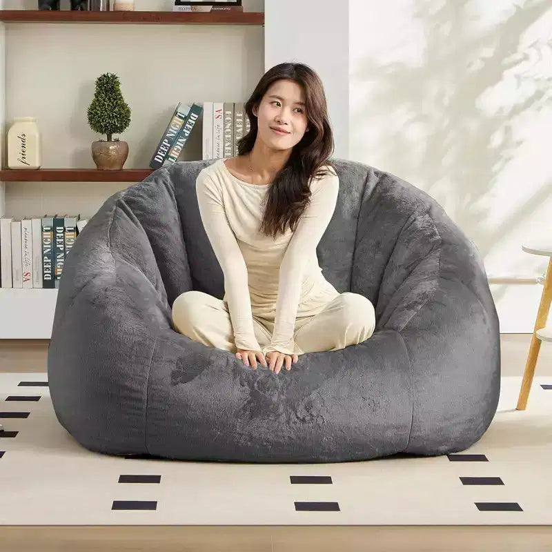 Fauteuil géant poire en fausse fourrure