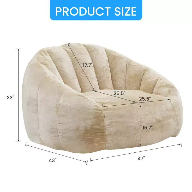 Fauteuil géant poire en fausse fourrure