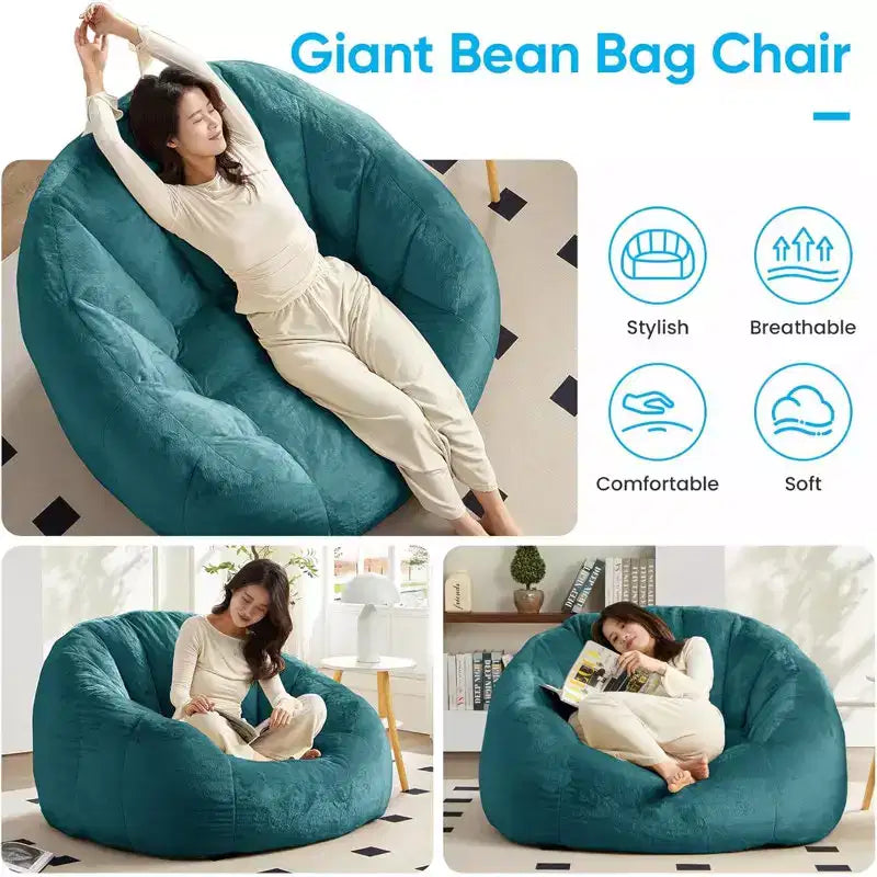 Fauteuil géant poire en fausse fourrure