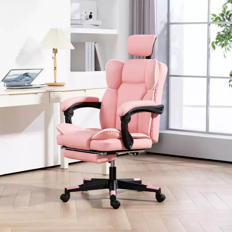 Fauteuil de bureau de direction avec repose-tête, repose-pieds, chaise de bureau à dossier haut