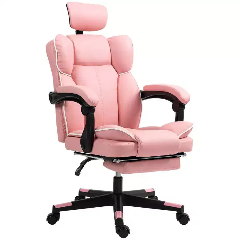 Fauteuil de bureau de direction avec repose-tête, repose-pieds, chaise de bureau à dossier haut