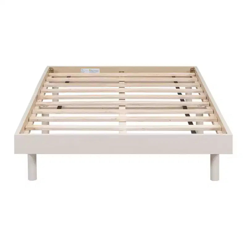 Cadre de lit contemporain double, gris, design plateforme flottante