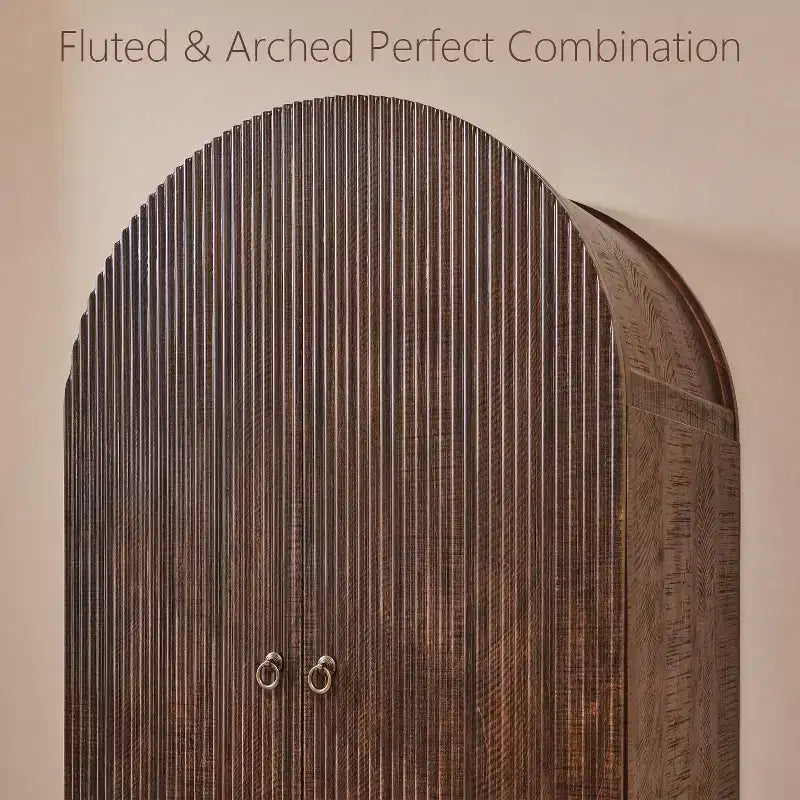 Meuble de rangement haut cintré de 180 cm avec étagères réglables et 2 grands tiroirs