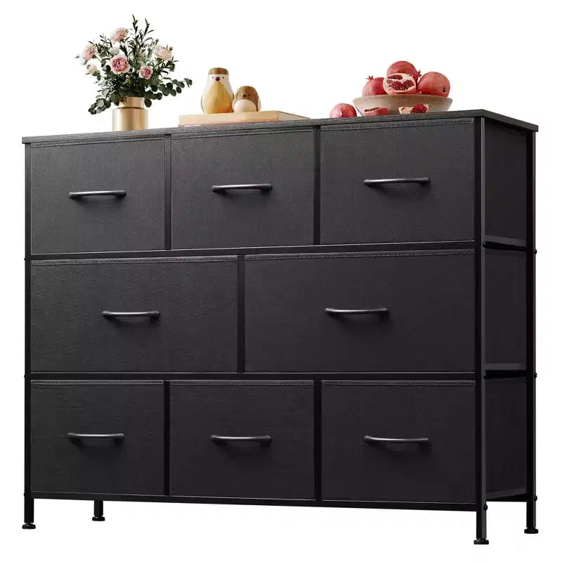 Commode à 8 tiroirs pour chambre à coucher, unité de rangement en tissu, grande commode de rangement