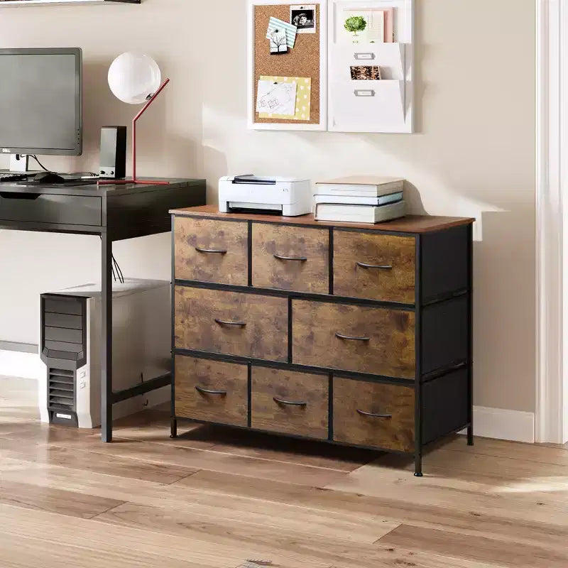 Commode à 8 tiroirs pour chambre à coucher, unité de rangement en tissu, grande commode de rangement