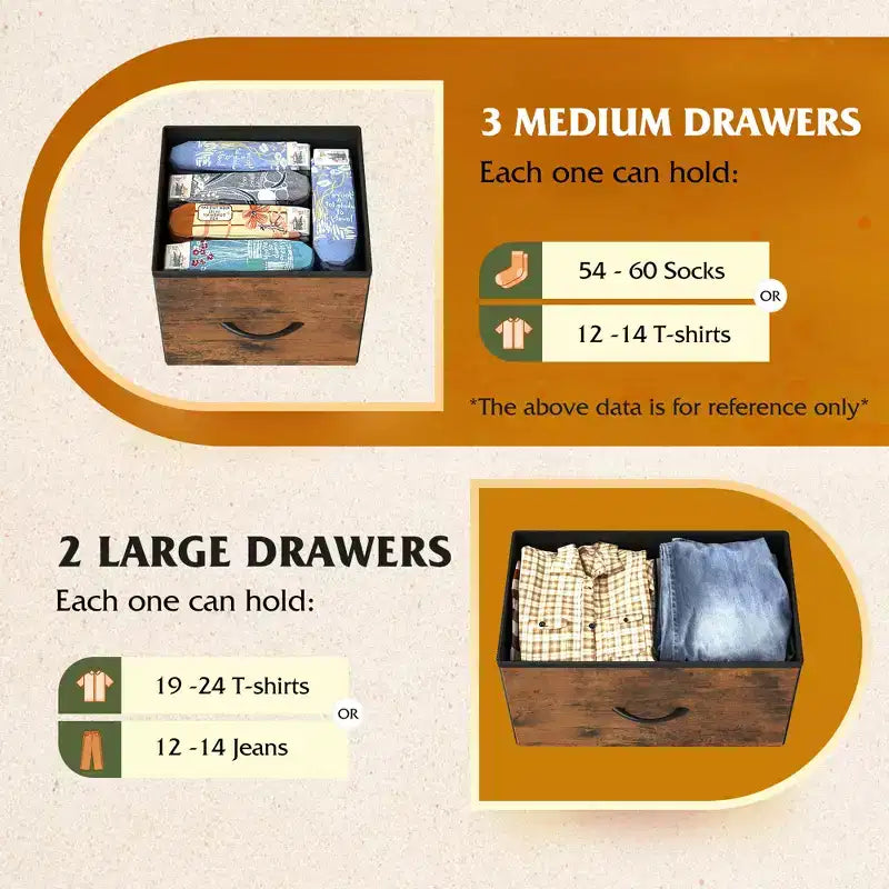 Commode à 8 tiroirs pour chambre à coucher, unité de rangement en tissu, grande commode de rangement