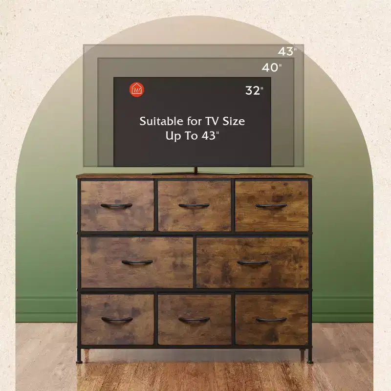 Commode à 8 tiroirs pour chambre à coucher, unité de rangement en tissu, grande commode de rangement