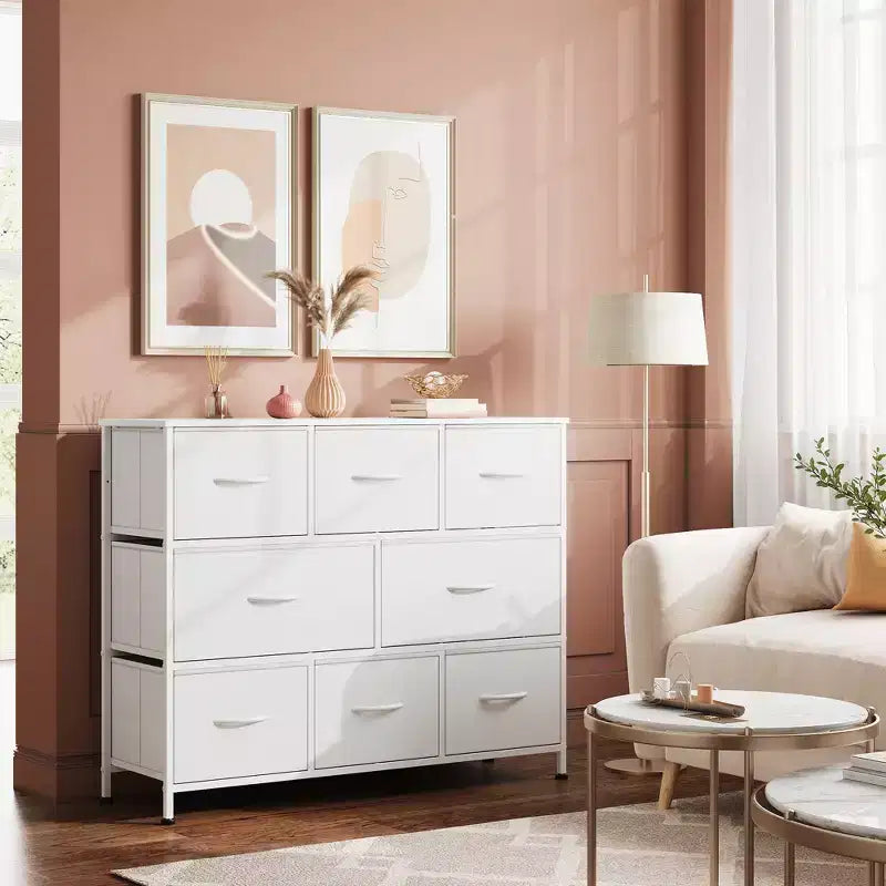 Commode à 8 tiroirs pour chambre à coucher, unité de rangement en tissu, grande commode de rangement
