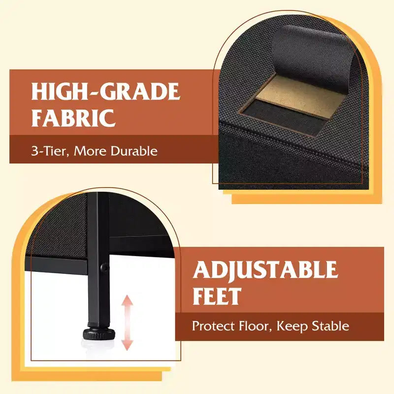 Commode à 8 tiroirs pour chambre à coucher, unité de rangement en tissu, grande commode de rangement