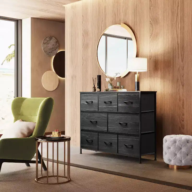 Commode à 8 tiroirs pour chambre à coucher, unité de rangement en tissu, grande commode de rangement