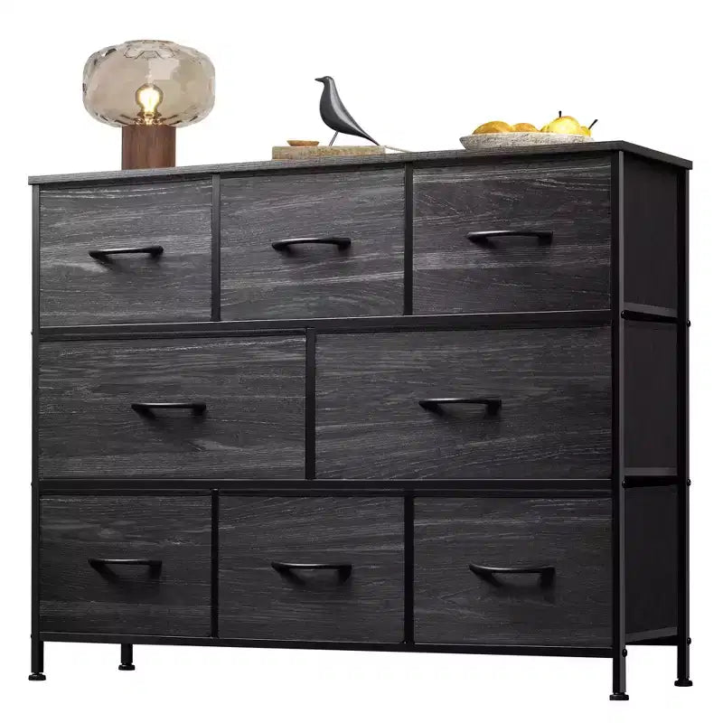 Commode à 8 tiroirs pour chambre à coucher, unité de rangement en tissu, grande commode de rangement