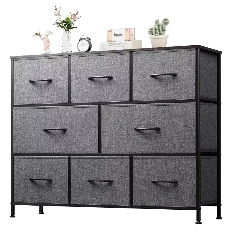 Commode à 8 tiroirs pour chambre à coucher, unité de rangement en tissu, grande commode de rangement