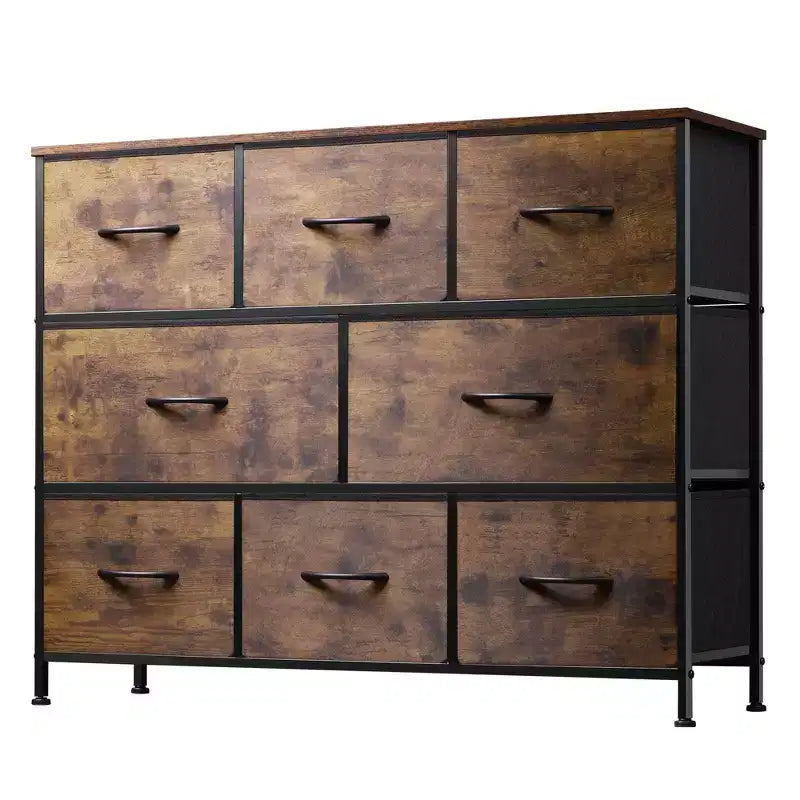 Commode à 8 tiroirs pour chambre à coucher, unité de rangement en tissu, grande commode de rangement