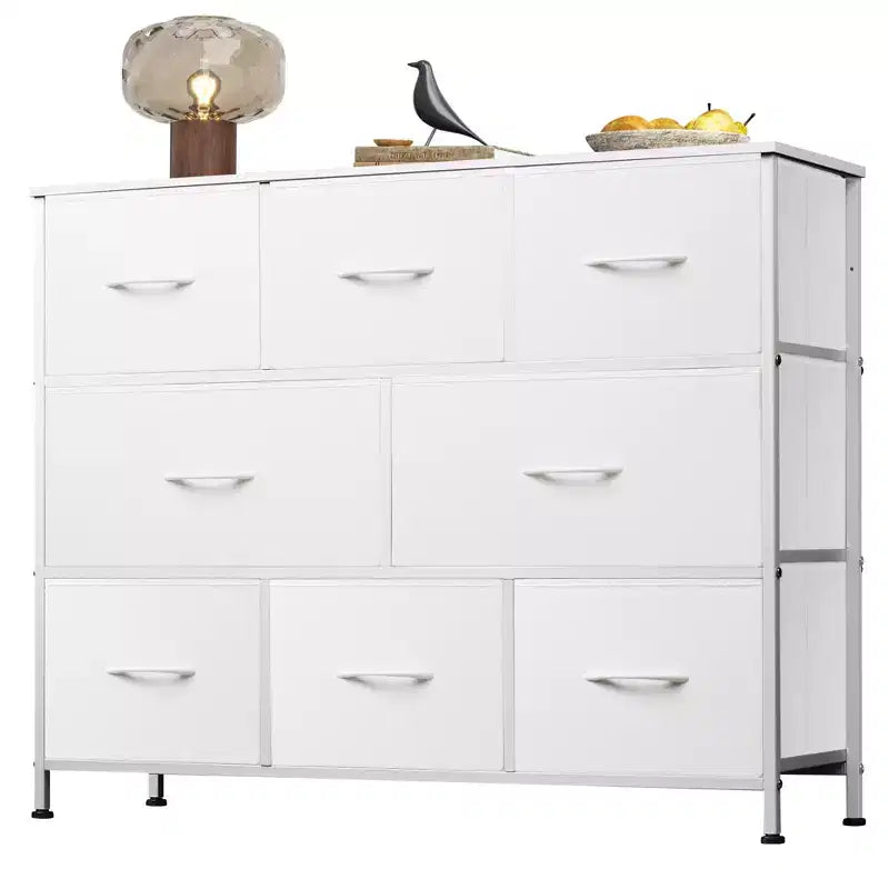 Commode à 8 tiroirs pour chambre à coucher, unité de rangement en tissu, grande commode de rangement