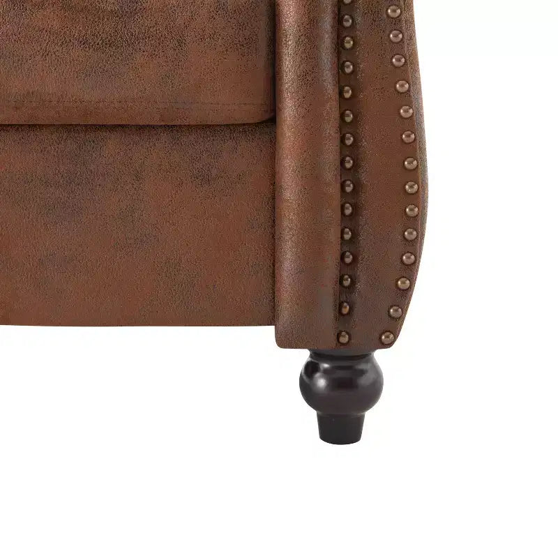 Fauteuil d'appoint capitonné en similicuir avec clous décoratifs