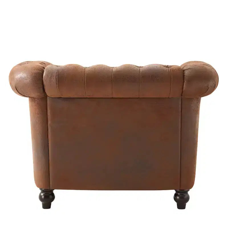 Fauteuil d'appoint capitonné en similicuir avec clous décoratifs
