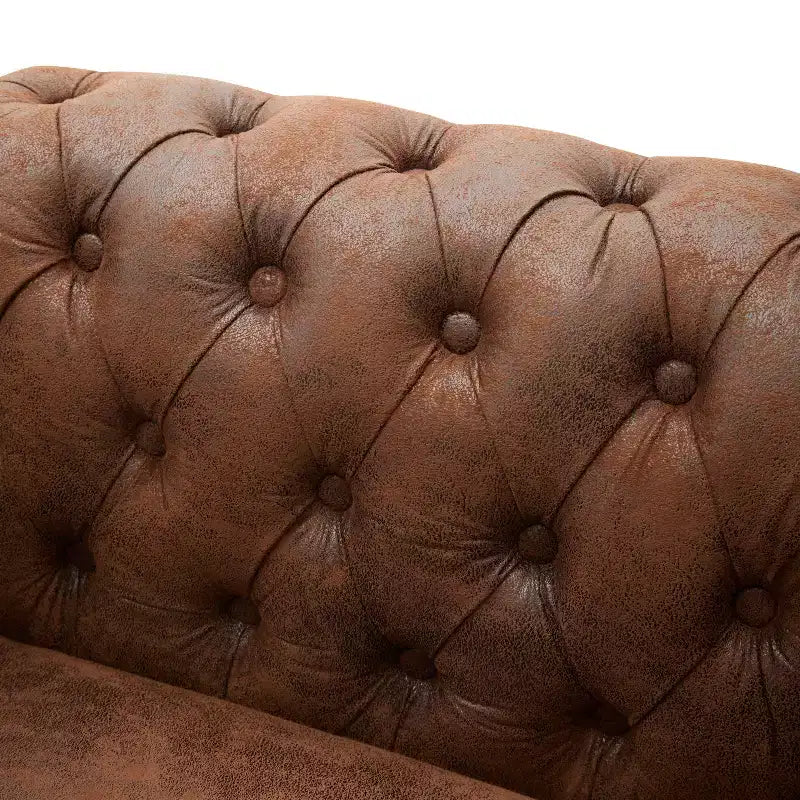 Fauteuil d'appoint capitonné en similicuir avec clous décoratifs