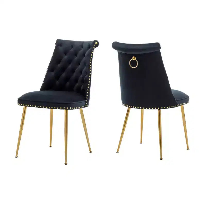 Chaises de salle à manger en velours sans accoudoirs