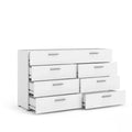 HomeStock 8 Drawer Double Dresser Contemporary White