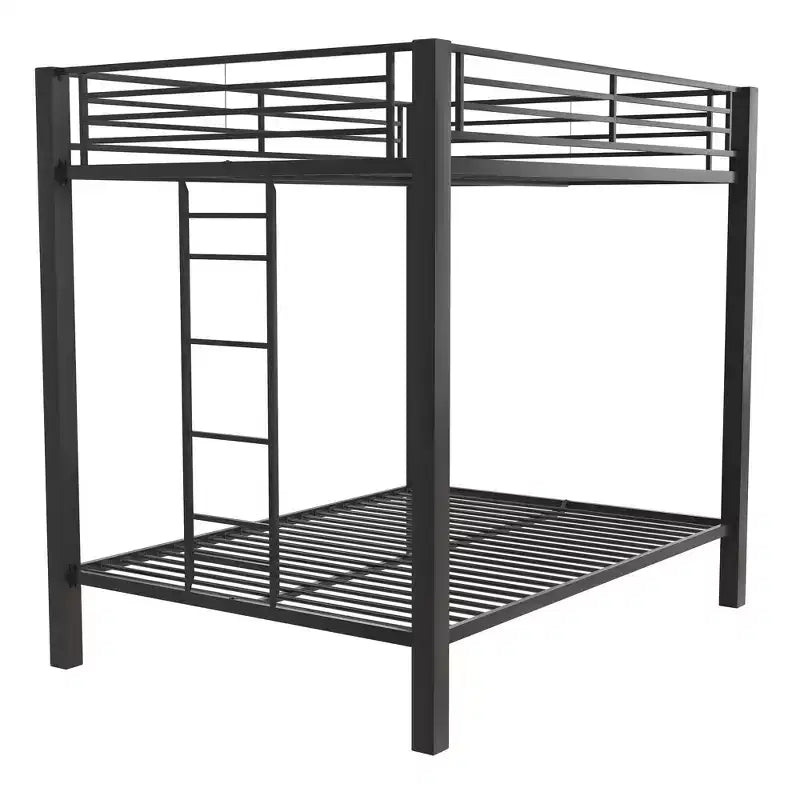 Lit superposé en métal de taille double, noir