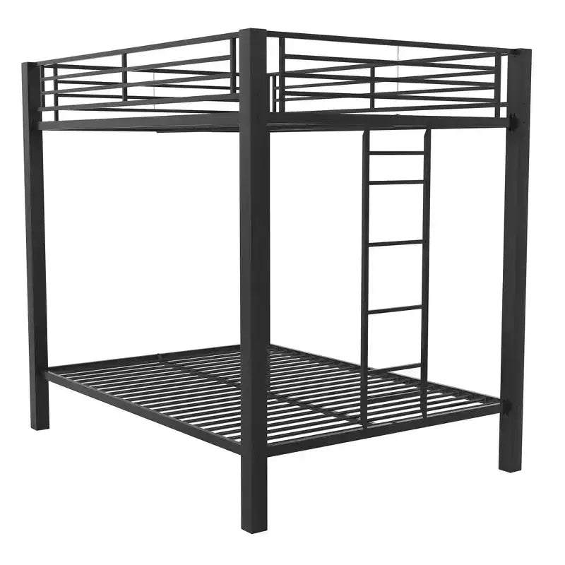 Lit superposé en métal de taille double, noir