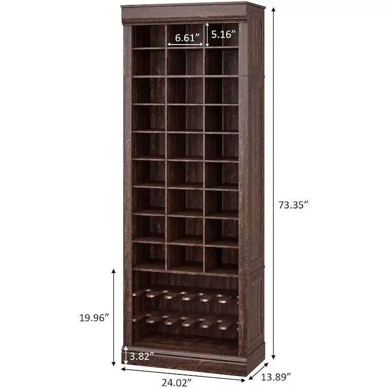 Porte-manteau avec banc, 15 casiers à chaussures et 5 patères, Meuble de rangement à chaussures pour entrée