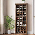 Acekool 4-in-1 Hall Tree with Bench, 15 Shoe Cubbies & 5 Coat Hooks, Entryway Shoe Storage with Seating and Coat Rack, Gray Finish