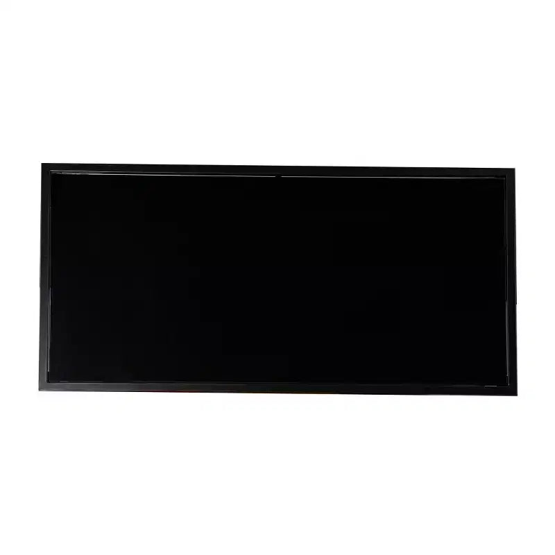 Table basse cocktail avec plateau en verre et rangement, noir