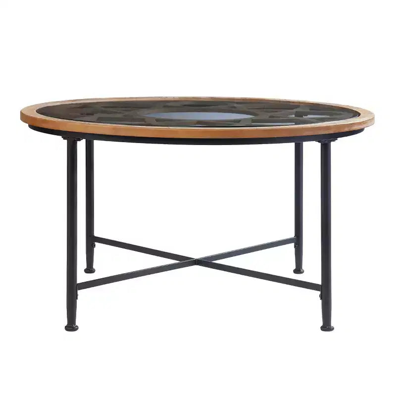 Melvoir Glass-Top Cocktail Table - Black - SEI