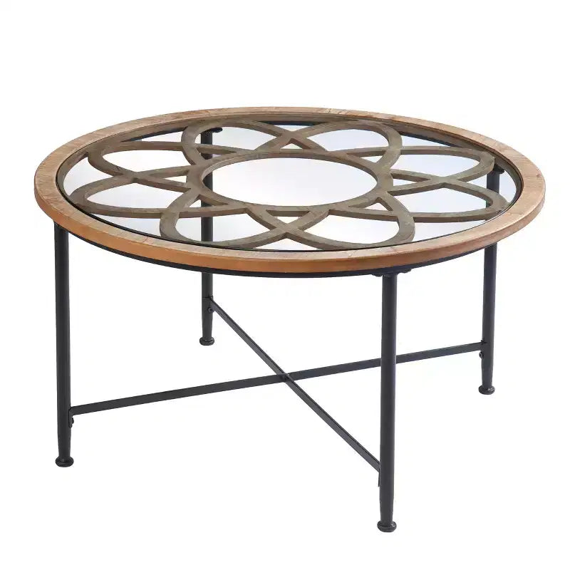 Table basse à plateau en verre noir