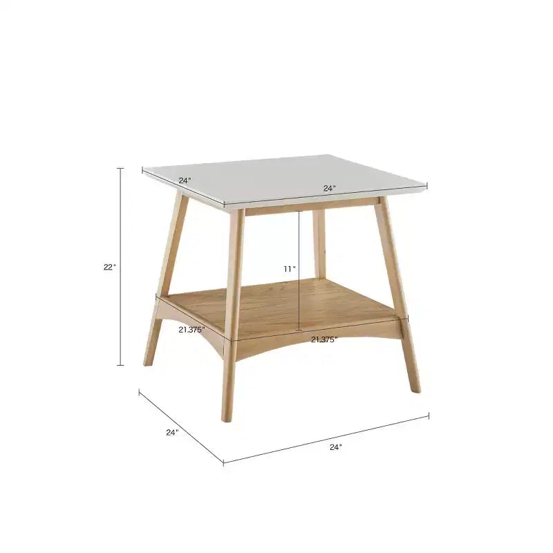 Table d'appoint carrée avec étagère