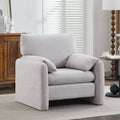 Fauteuil d'appoint surdimensionné en velours côtelé, fauteuil de canapé avec grande assise et accoudoirs larges