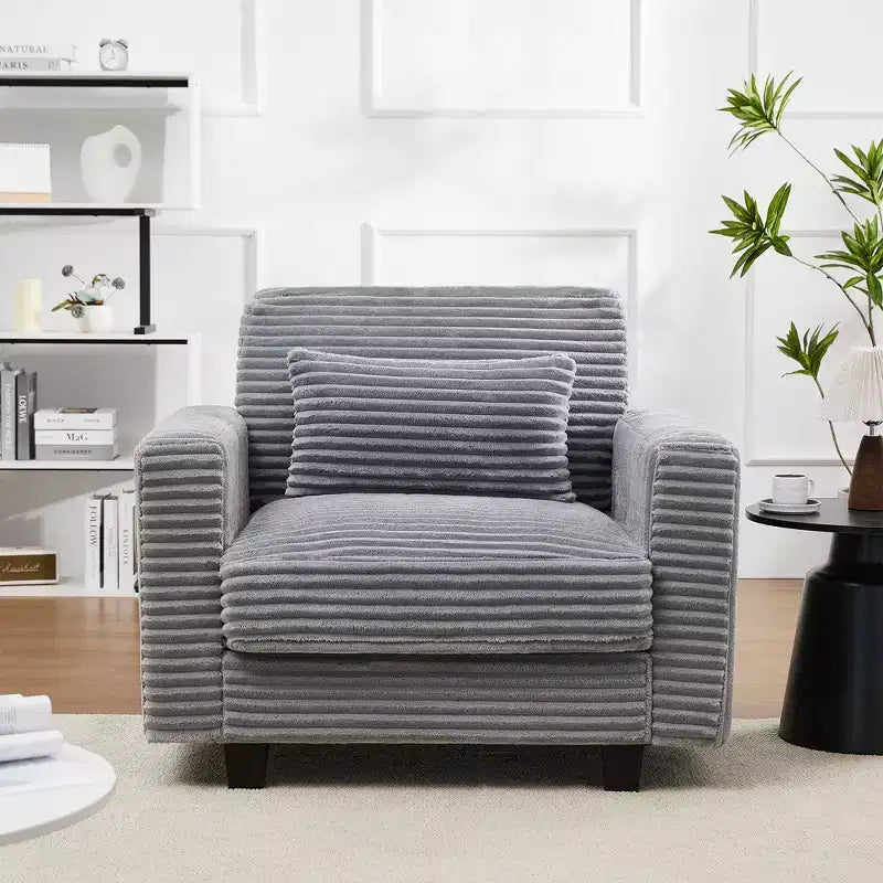 Hyleory Corduroy Oversized Accent Chair, Sofa Chair with Large Seat and Wide Armrests, Modern Armchair Reading Chairs for Bedroom Living Room