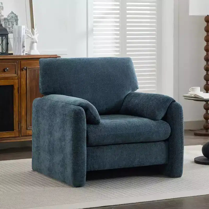 Fauteuil d'appoint surdimensionné en velours côtelé, fauteuil de canapé avec grande assise et accoudoirs larges