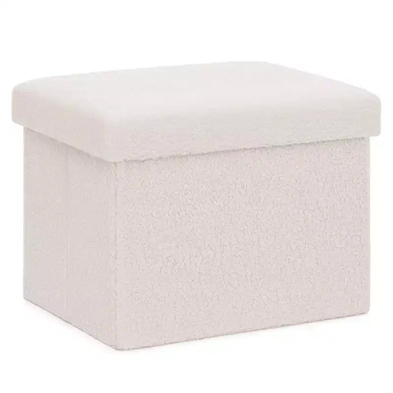 Banc de rangement pliant en similicuir d'agneau, coffre à jouets, repose-pieds