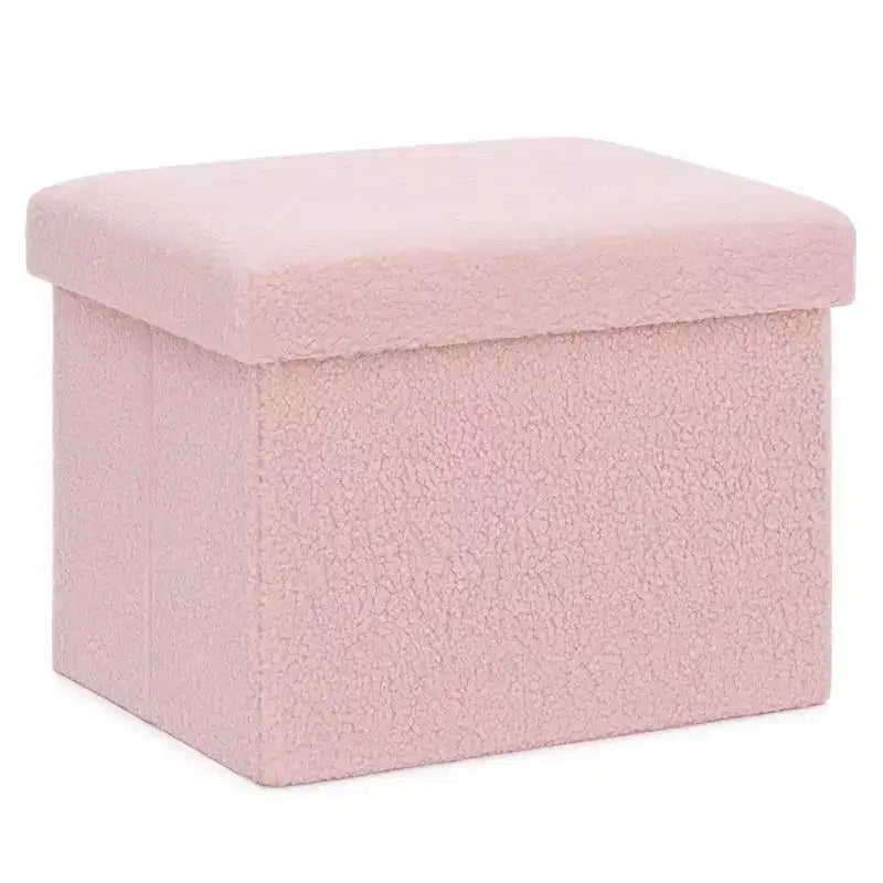 Banc de rangement pliant en similicuir d'agneau, coffre à jouets, repose-pieds