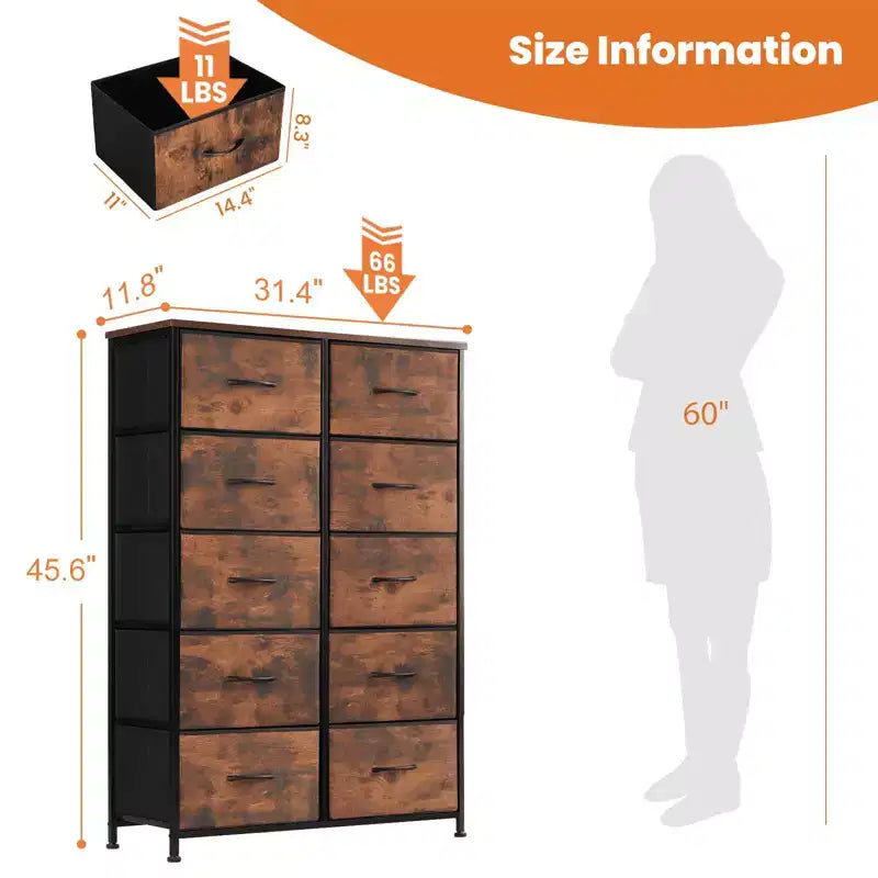 Commode à tiroirs avec cadre en métal et plateau en bois