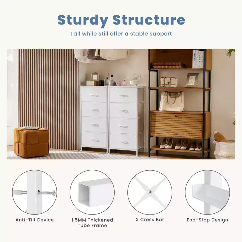 Commode à tiroirs avec cadre en métal et plateau en bois