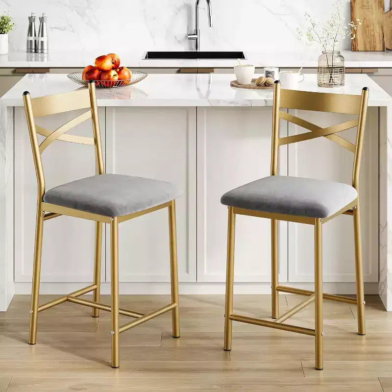 Tabourets de bar, chaises de bar, tabourets de bar de comptoir avec dossier, chaises d'îlot rembourrées à grand siège