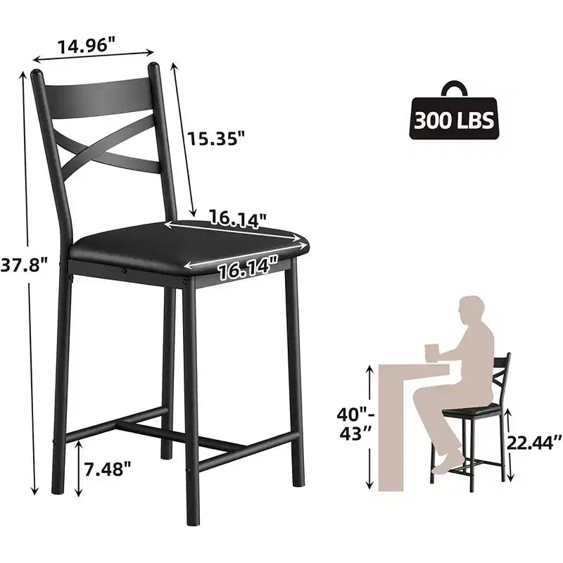 Tabourets de bar, chaises de bar, tabourets de bar de comptoir avec dossier, chaises d'îlot rembourrées à grand siège