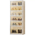 6/9-Tier Foldable Shoe Rack Organizer  Stackable Storage Cabinet with Magnetic Clear Doors, Portable for Closet, Entryway & Living Room