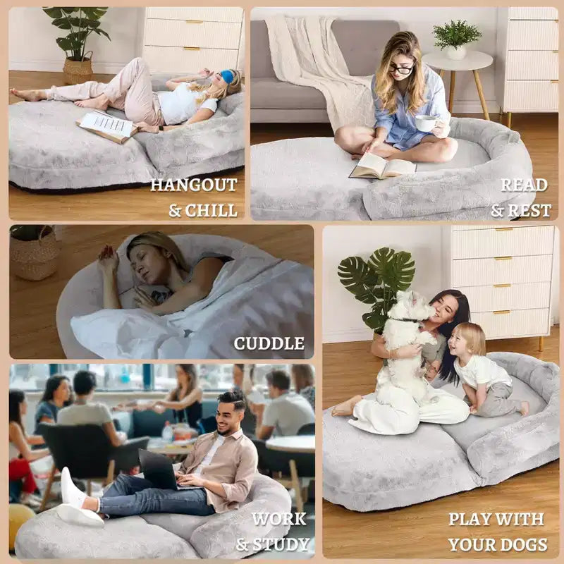 Lit pliant pour humains, lit géant 180x110x25 cm pour personnes et animaux de compagnie