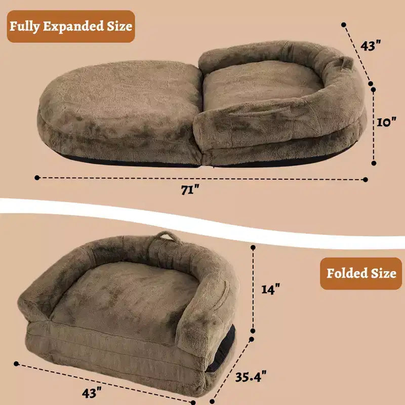 Lit pliant pour humains, lit géant 180x110x25 cm pour personnes et animaux de compagnie