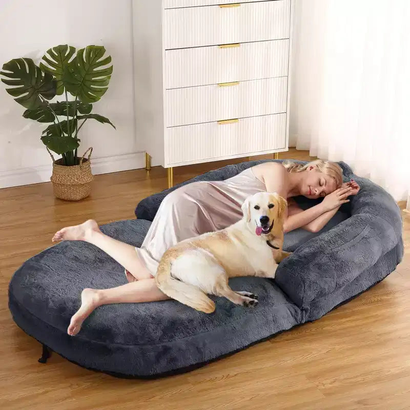 Lit pliant pour humains, lit géant 180x110x25 cm pour personnes et animaux de compagnie
