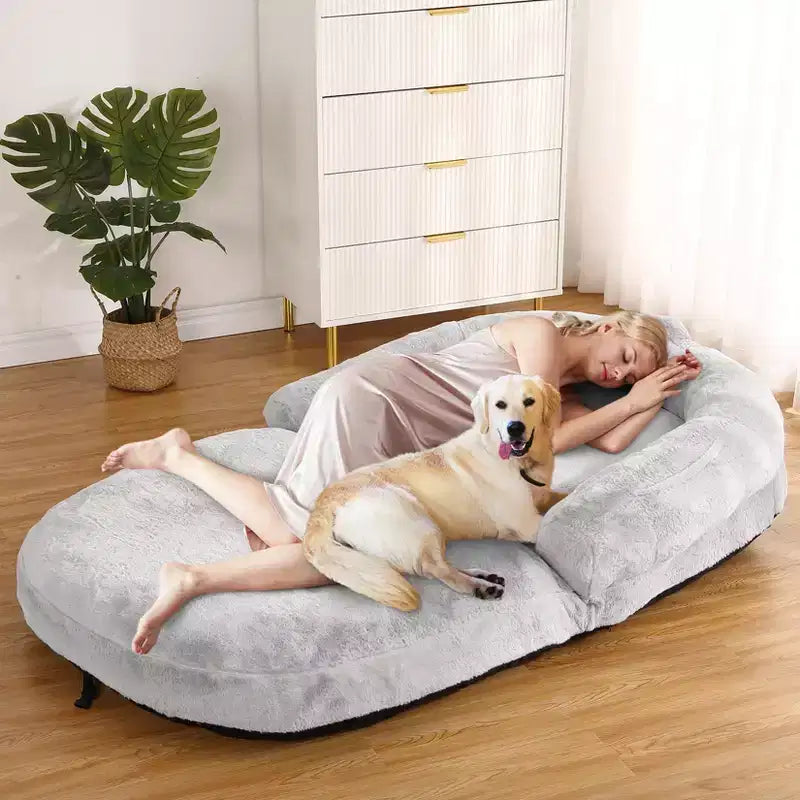 Lit pliant pour humains, lit géant 180x110x25 cm pour personnes et animaux de compagnie