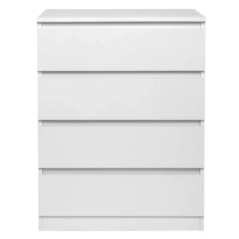 Commode 4 tiroirs en aggloméré blanc, 60 cm de large