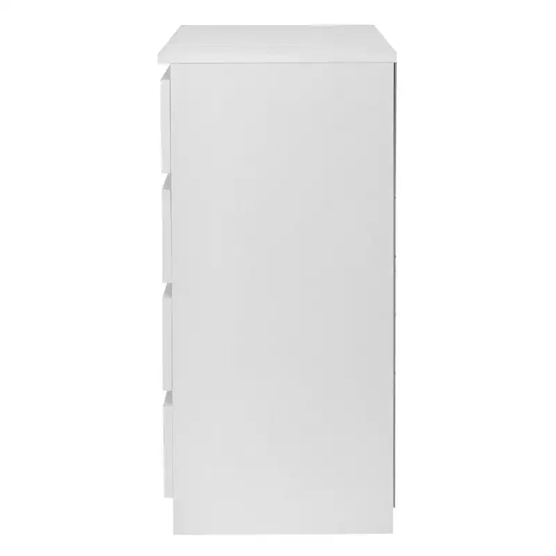 Commode 4 tiroirs en aggloméré blanc, 60 cm de large