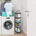 Chariot de rangement roulant mince à 5 niveaux, organiseur mobile multifonctionnel pour salle de bain