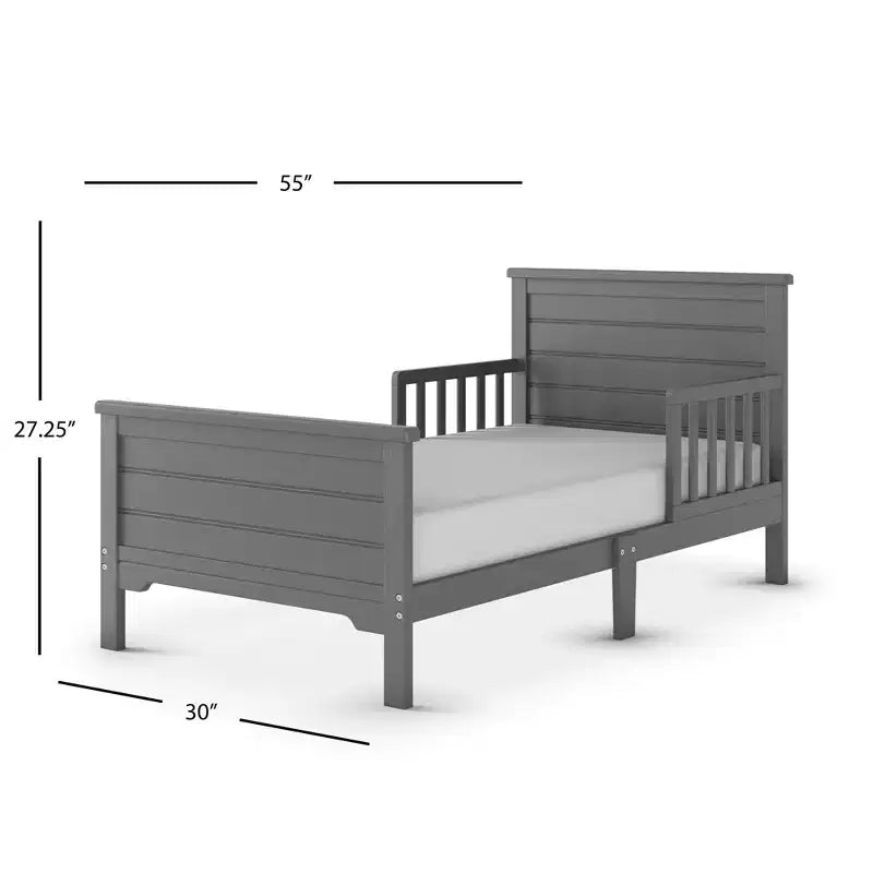 Lit pour enfant avec barrières de sécurité, design bas au sol, en pin