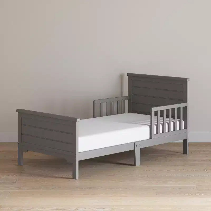 Lit pour enfant avec barrières de sécurité, design bas au sol, en pin